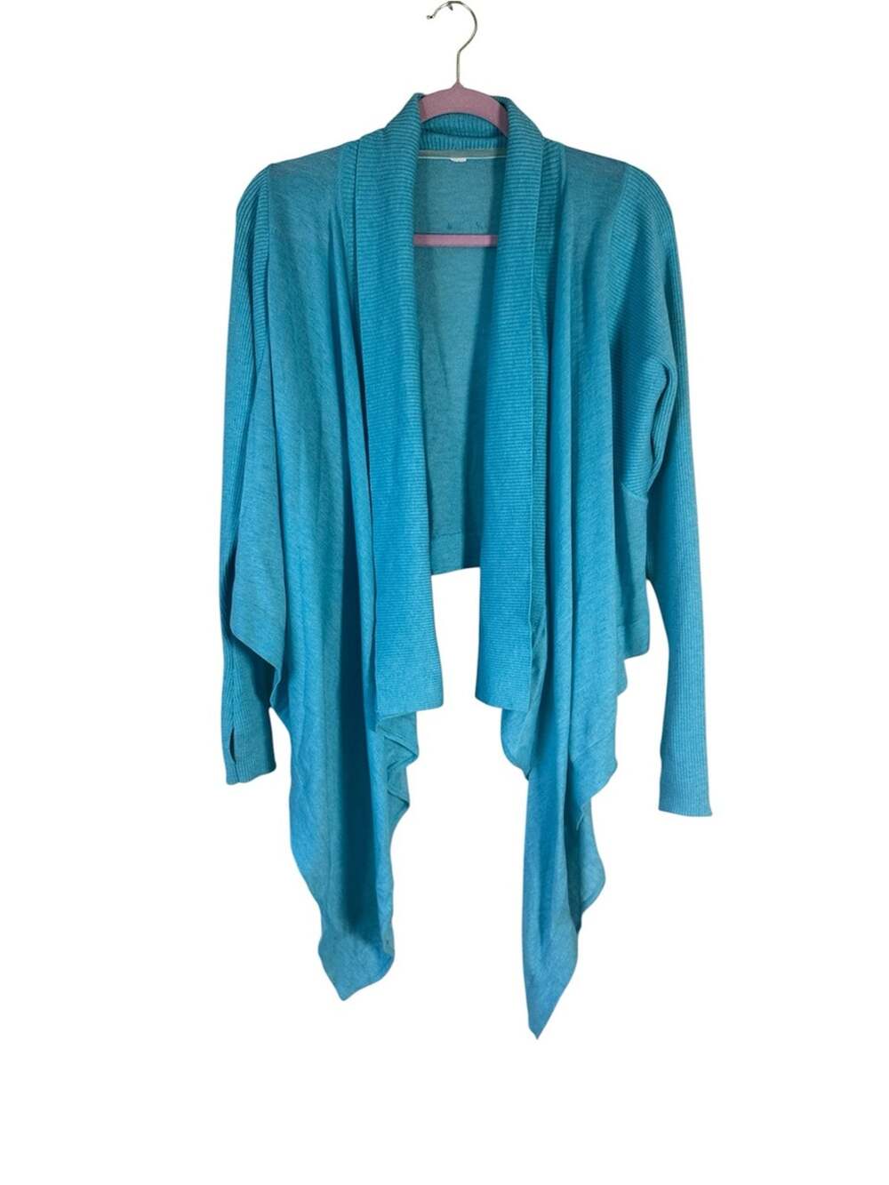 Lululemon Teal Blue Waterfall Front Cardigan Sweater Womens M Casual Athleisure